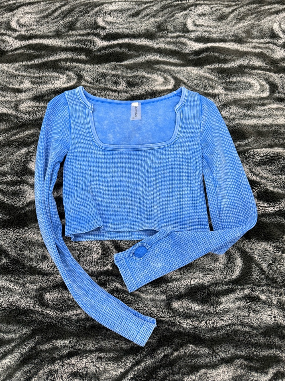 AS Revival blue long sleeve crop top